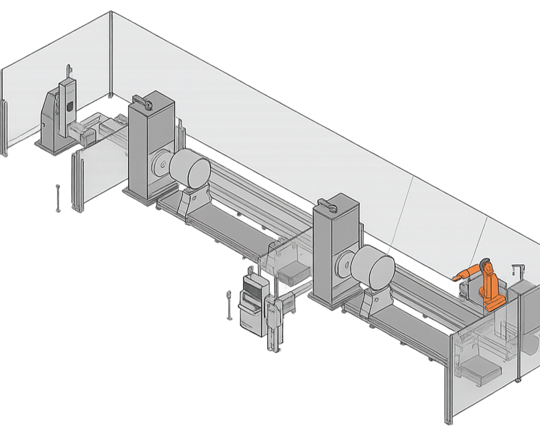 CLOOS track-mounted robotic welding machine for automated linear welding operations